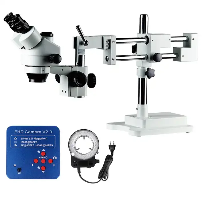 7X-45X Zoom Stereo Manufacturing Welding Triangle Mirror Stereo Microscope Laboratory Industrial Factory Maintenance Magnifier