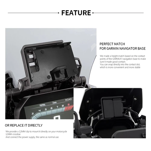 Imagen 2 del producto Para BMW R1250GS ADV R1200GS F850GS F750GS F700GS F800GS cargador inalámbrico USB navegación soporte para teléfono móvil F900XR F900R S1000XR