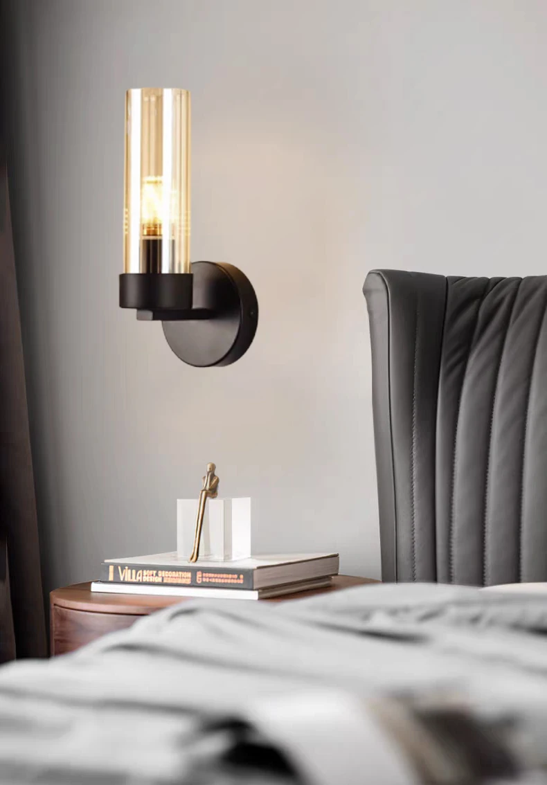 Clear Grey Glass Wall Light Indoor