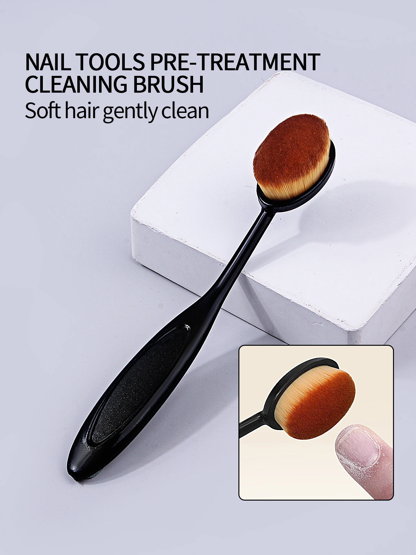 Single pack nail art dust brush portable dust brush polishing, nail removal, soft dust removal, nail cleaning brush tool