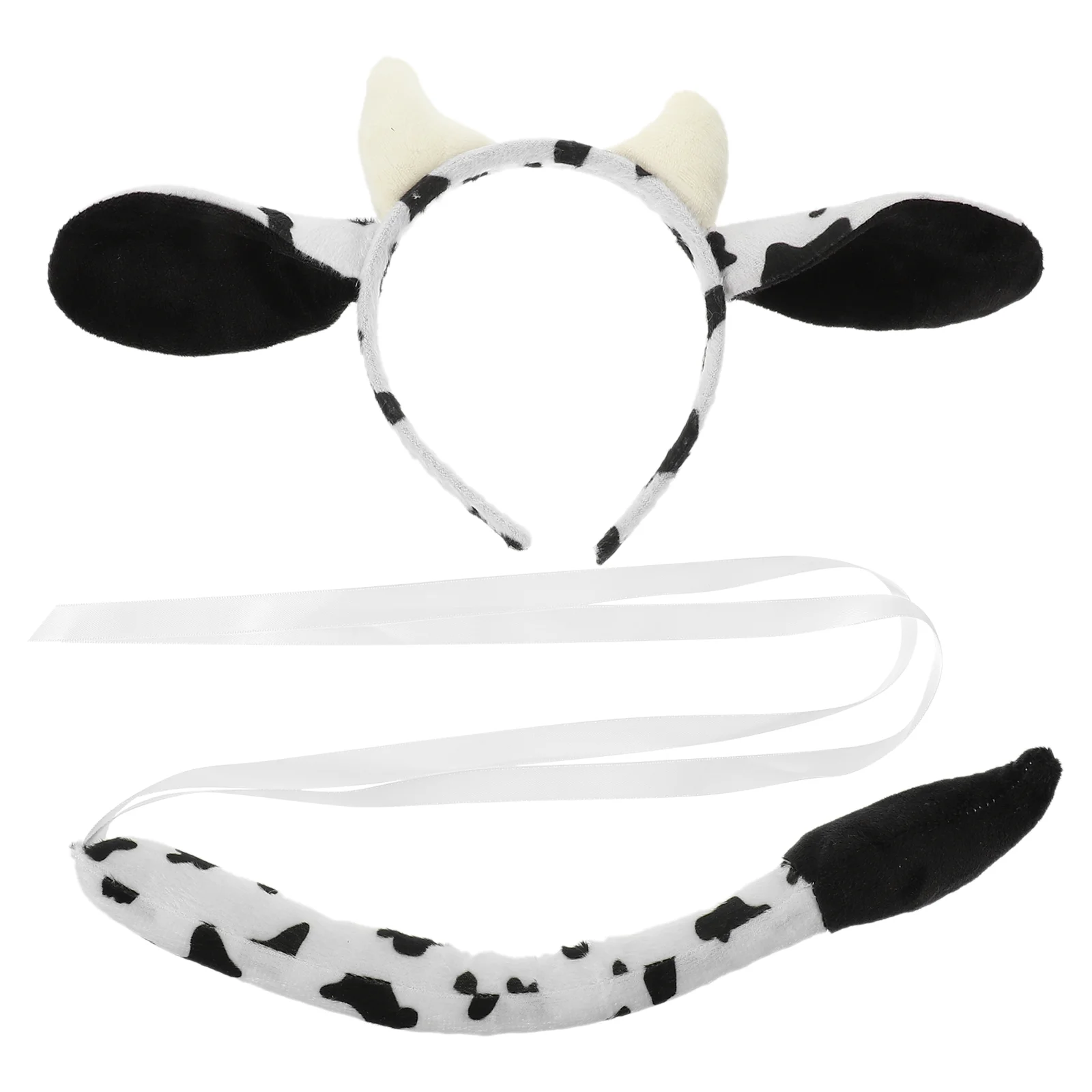 Cartoon Animal Ears Tails Costume Party Headband Cow for Cosplay Stage Performance Props Stuffed Animals