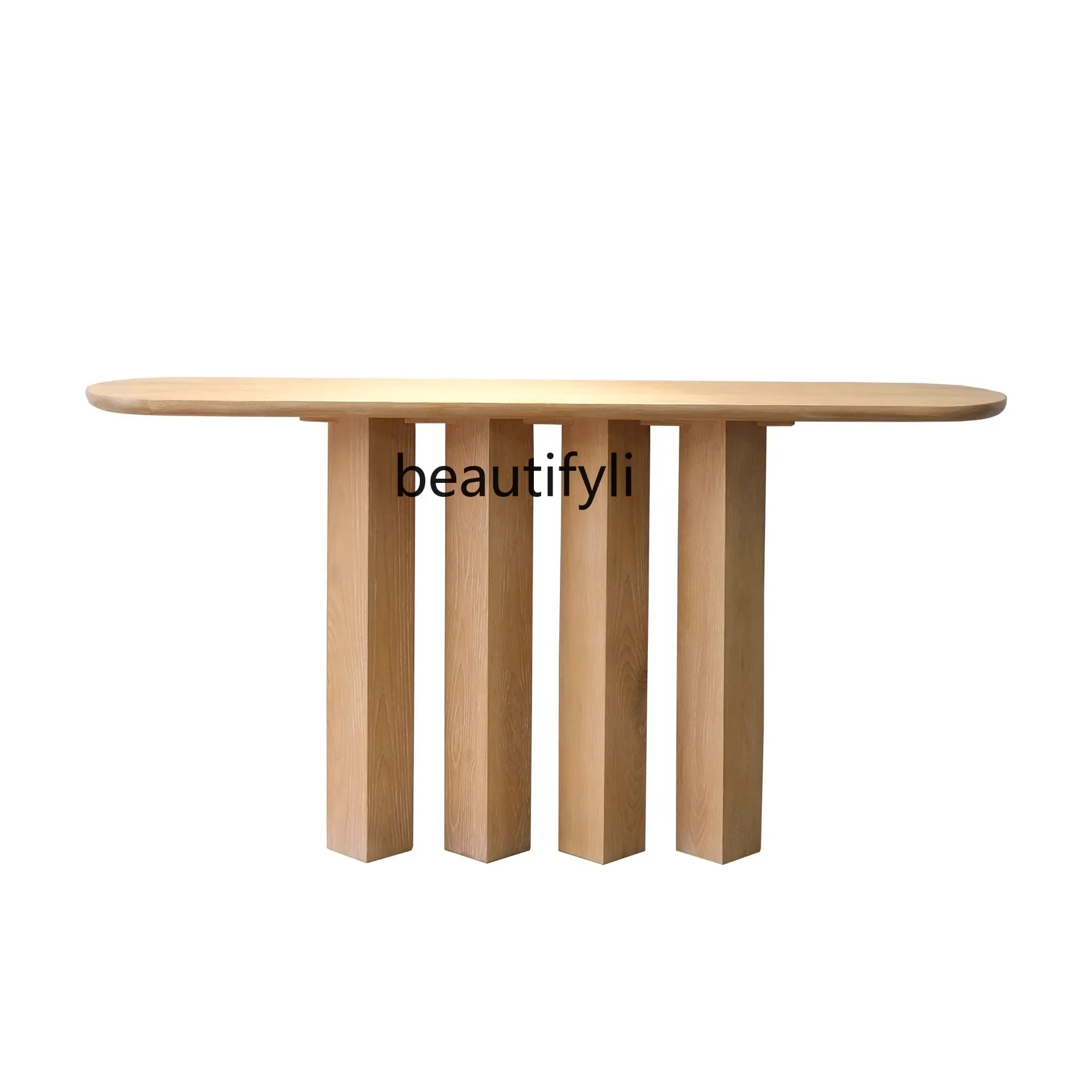 TTT Solid Wood Entrance Terrace Home Retro Ash Wood Old Entrance Table Middle Antique Corridor Aisle Decorative Cabinet
