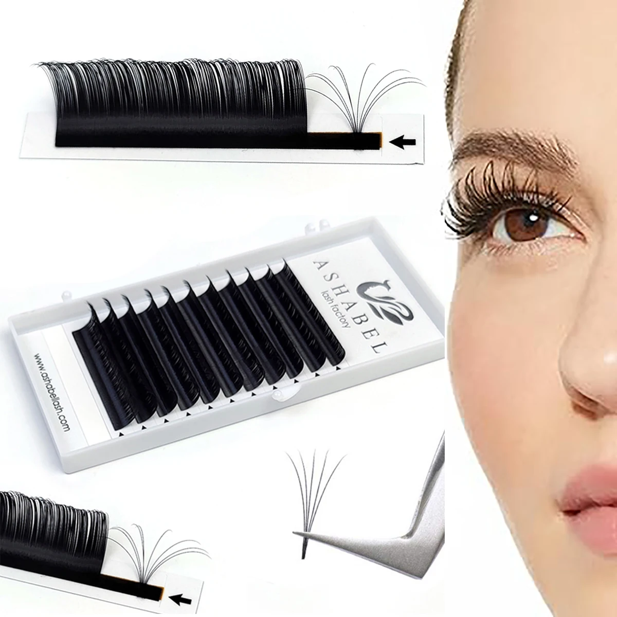 

Natural Silk Mink Matte Extension False Lashes Soft Mixed Length Lashes Russian Volume Classic Strong Hold Eyelash Extensions