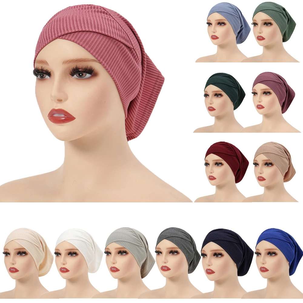 

Cotton Underscarf Crinkle Inner Hijab Tube Turban Women Muslim Hijab Ninja Cap Bone Bonnet Headscarf Wrap Scarf Turbante Mujer