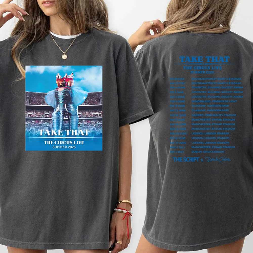 2026 Take That The Circus Live Tour T-Shirt TT & Party Music Band Concert Tee Tshirt Unisex Summer Graphic Short Sleeves Tops