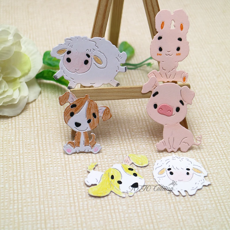 Animal Cutting Dies Dog Sheep Pig Rabbit Craft Die Cut Scrapbook Embossing Education DIY Decorative Paper Cards Dies Cut