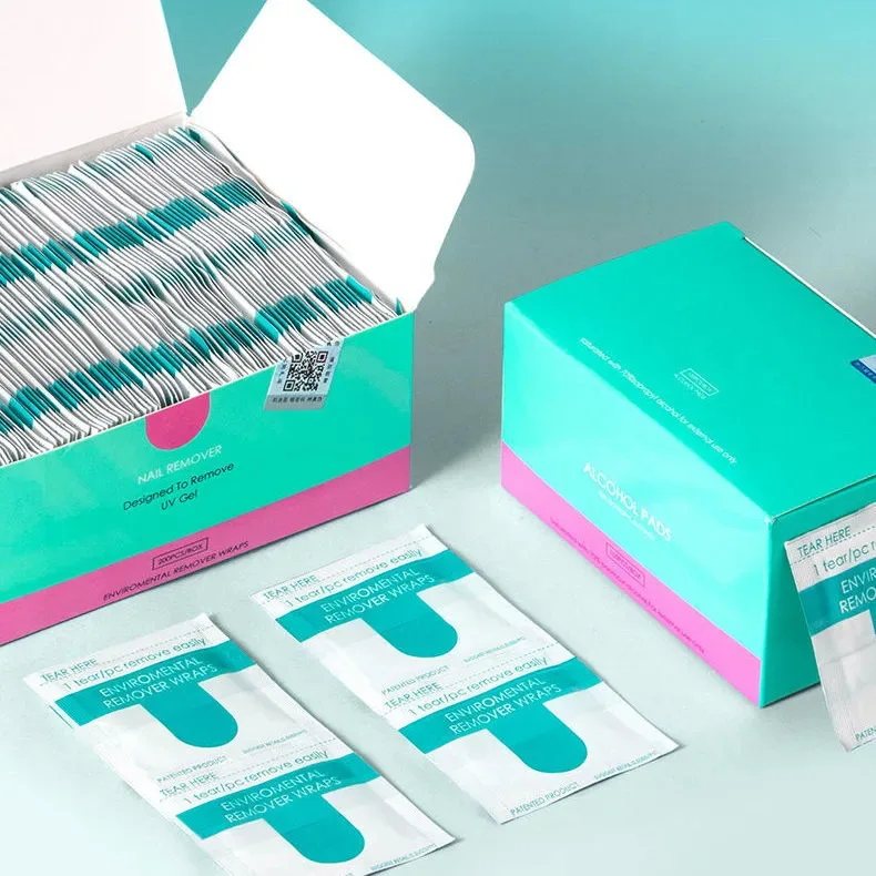 منشفة مزيل طلاء الأظافر للاستعمال مرة واحدة، مزيل طلاء الأظافر، مزيل جل للعلاج بالضوء، وسادة قطنية لغسل الأظافر #6