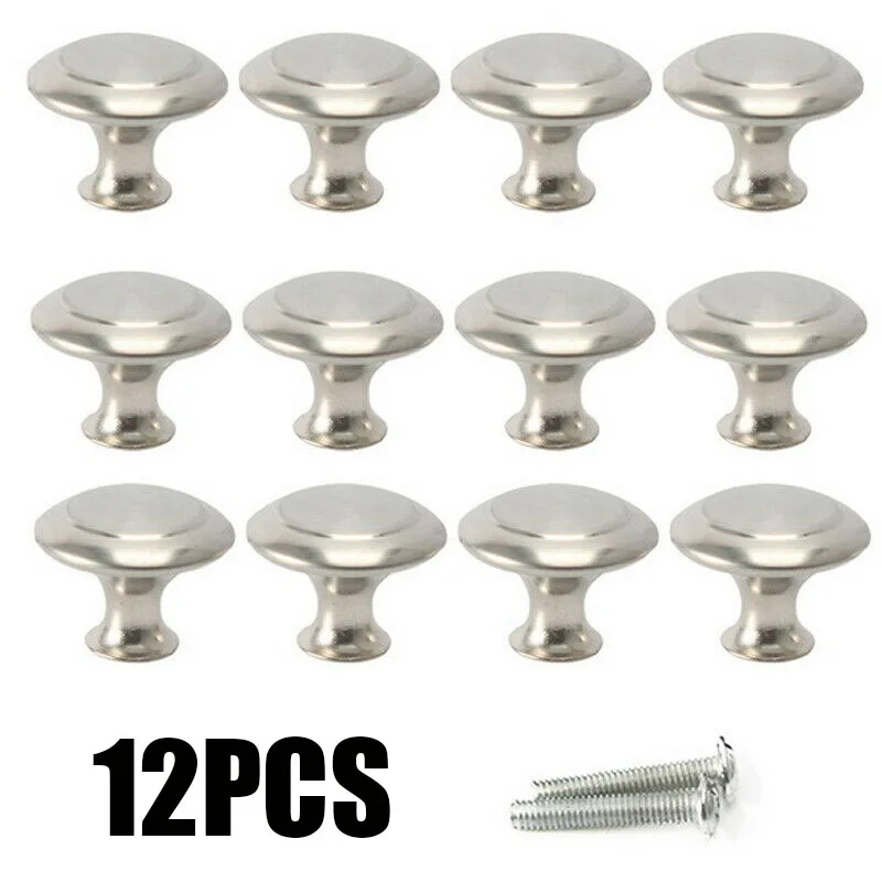 

12Pcs Door Knobs Stainless Steel Drawer Cabinet Handles Knobs Kithcen Cupboard Pull Handles Furniture Hardware Accessory