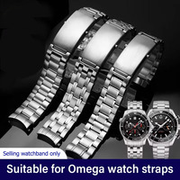 904L Silver Stainless steel Watch Bands For omega seamaster 300 Speedmaster Planet Ocean Watch strap Men Bracelet 18mm 20mm 22mm