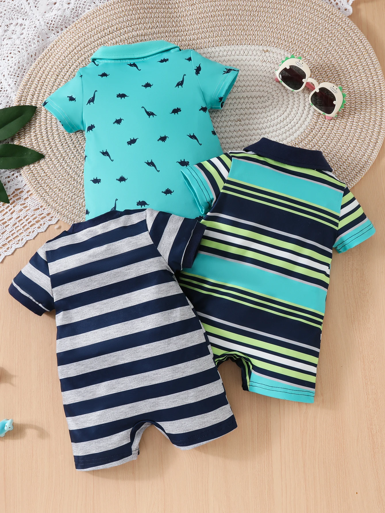 

Baby boy's popular cute style multi-color mixed Polo shirt onesie