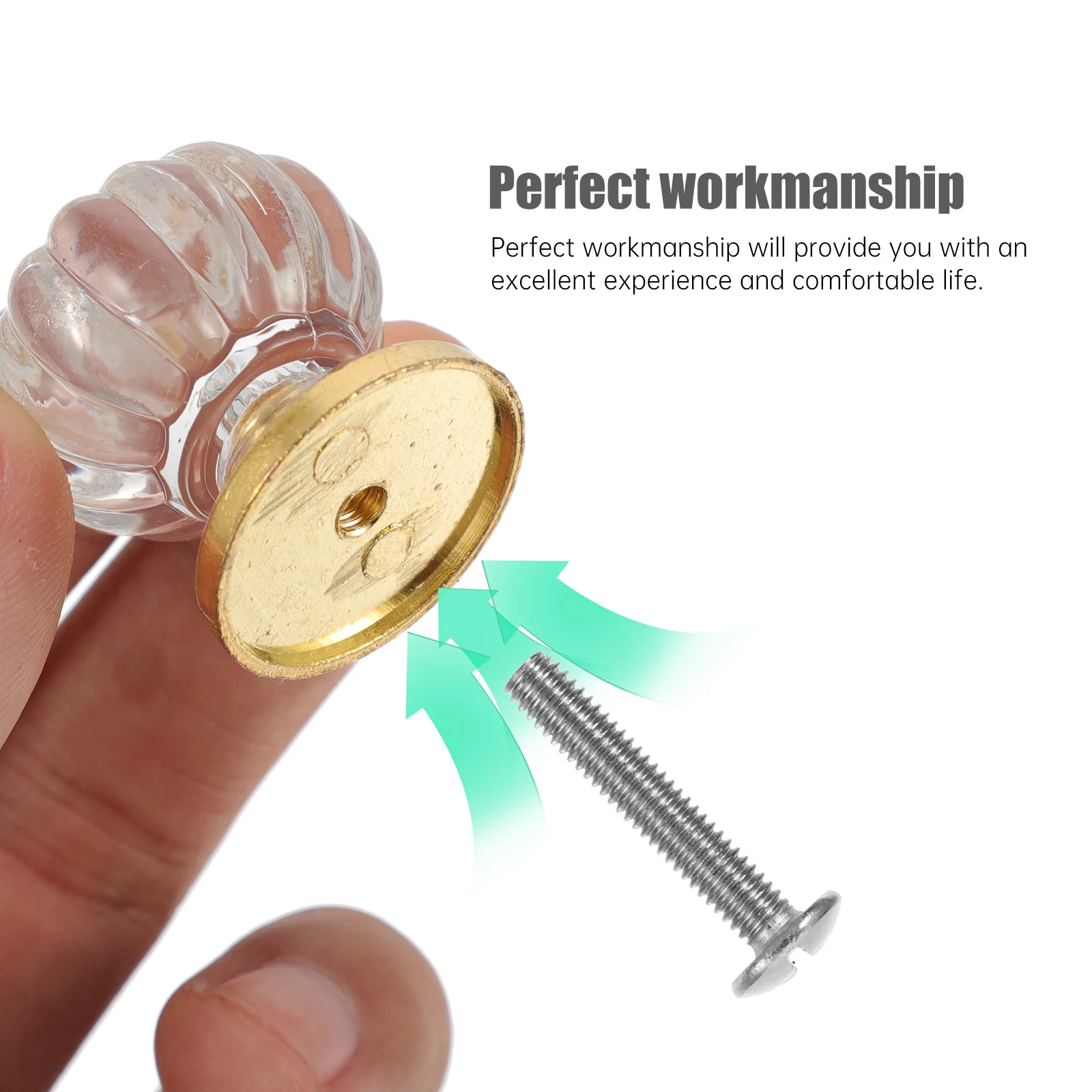 

5Pcs Transparent Crystal Clear Cabinet Pull Handles Drawer Knobs for Wardrobe Cupboard Door Reliable Durable Use