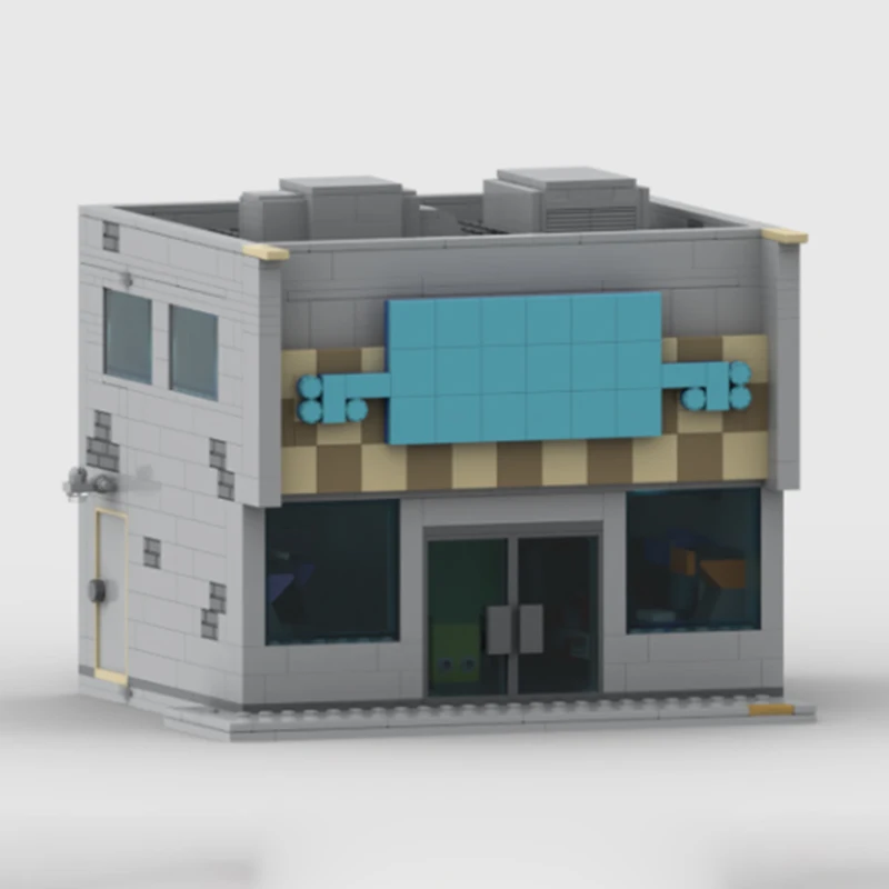 Popular Anime Model MOC Building Bricks Springfield Game Console Room Modular Technology Assemble Children Toy Suit Gift Holiday