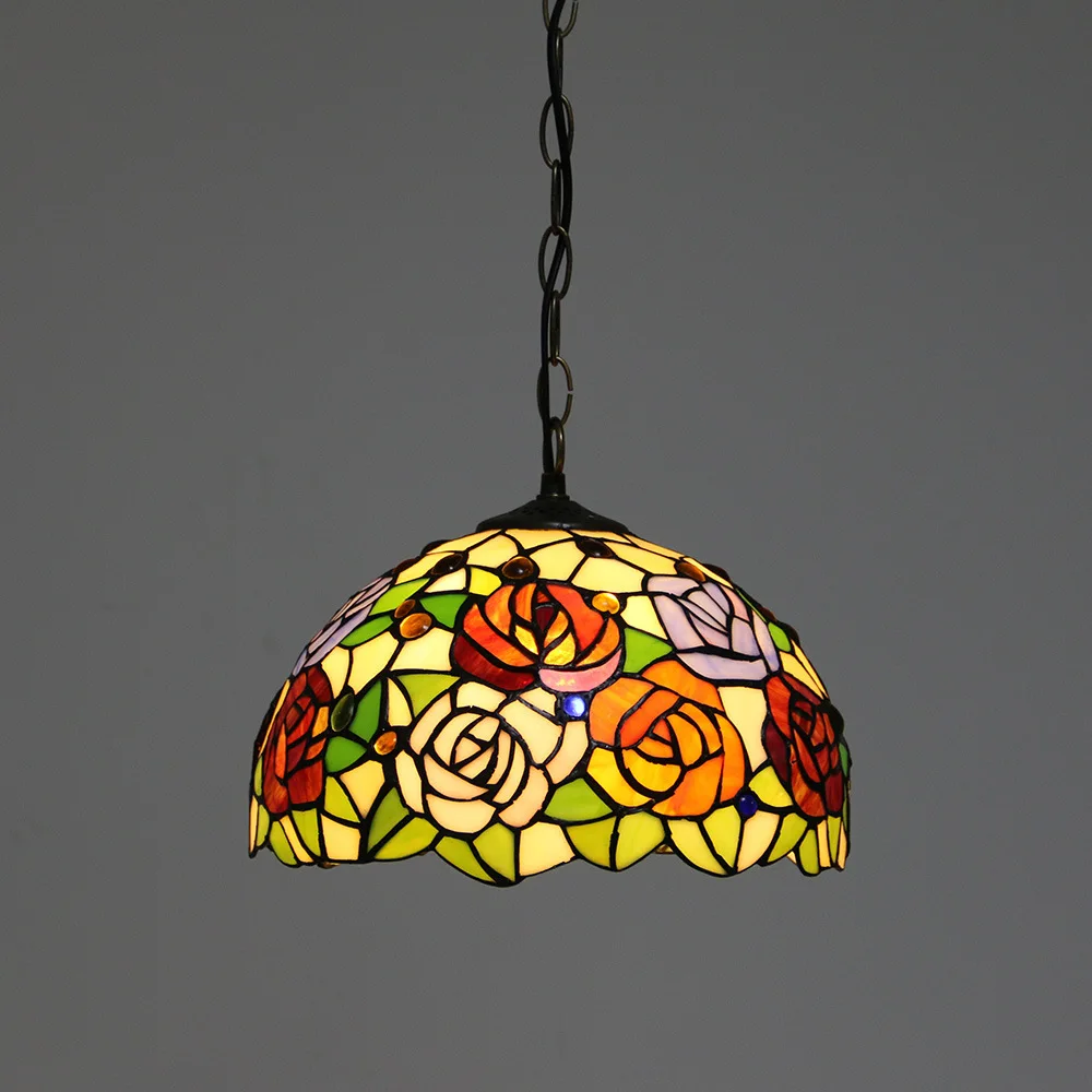 

Nordic Mediterranean Tiffany Stained Glass Pendant Lamp Bedroom Balcony Living Room Kitchen Bar Suspension Luminaire Home Decor