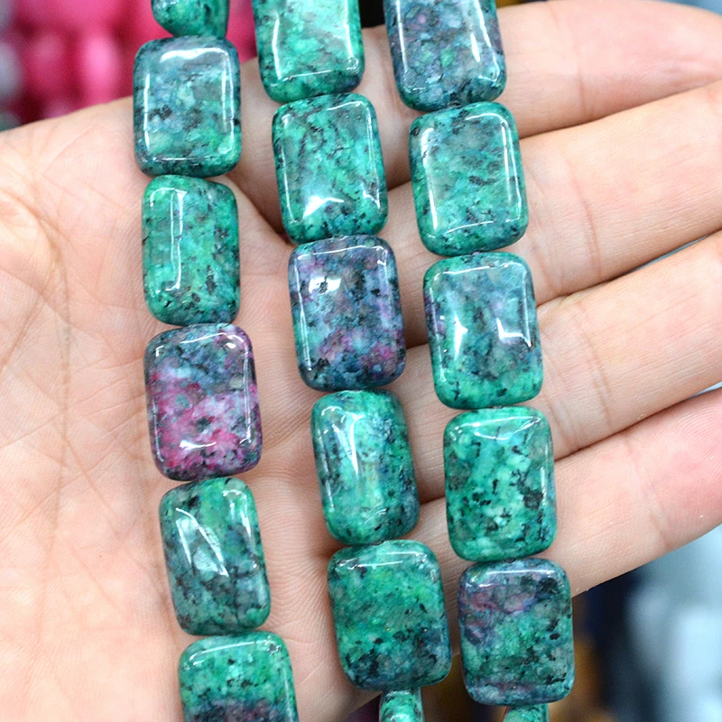 13x18mm 20pcs  stone on the upper plane square beaded agate crystal scattered beads used in jewelry DIY necklace bracelet