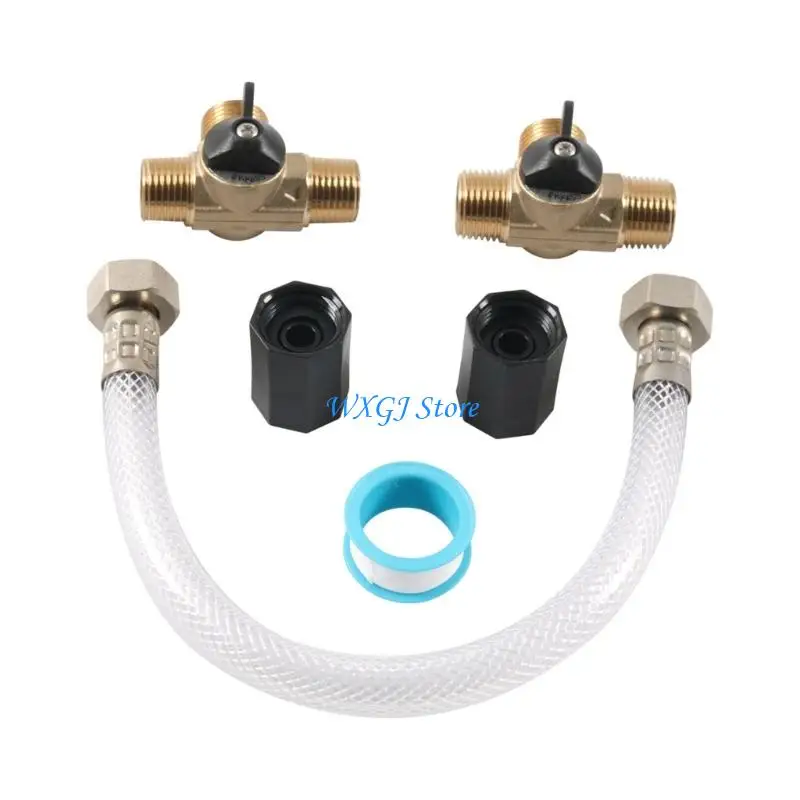 

37JE RVs Hot Water System Bypass Valves With Brass Fittings Thread Adapter & Tapes For Campers Plumbing Repairs