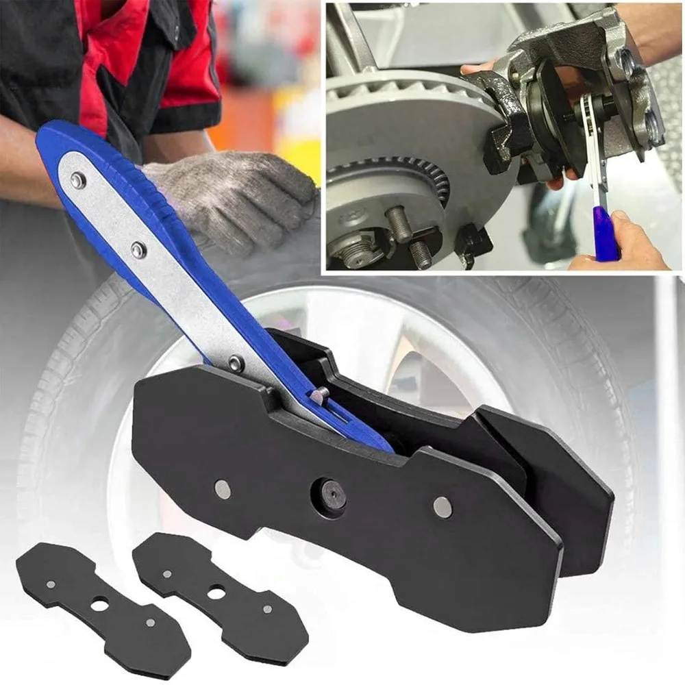 1 set di utensili universali reversibili per la pressatura delle pinze dei freni, con leva di inversione, per pistoni dei freni da 40 a 68 mm, e separatore per pastiglie freno ad alta resistenza, per