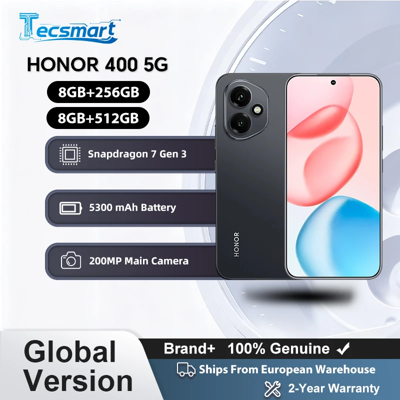 HONOR 400 5G, Versión EU, Teléfono Inteligente 5G, Qualcomm Snapdragon 7 Gen 3,…