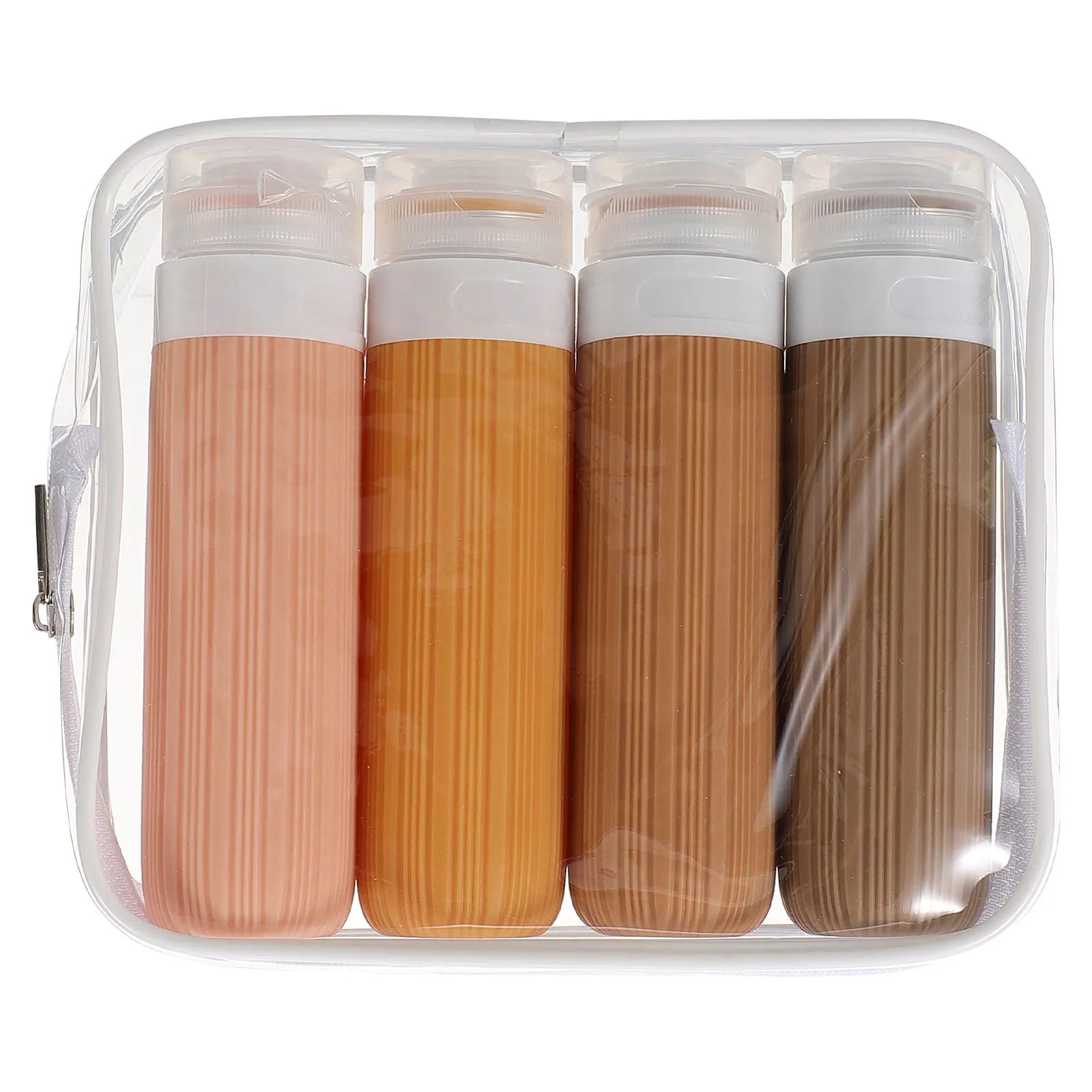 4 قطعة زجاجات قابلة لإعادة الملء للسفر قابلة للعصر 100 مللي حاويات أدوات الزينة من السيليكون لغسول الشامبو منظم سائل غسيل الجسم #1