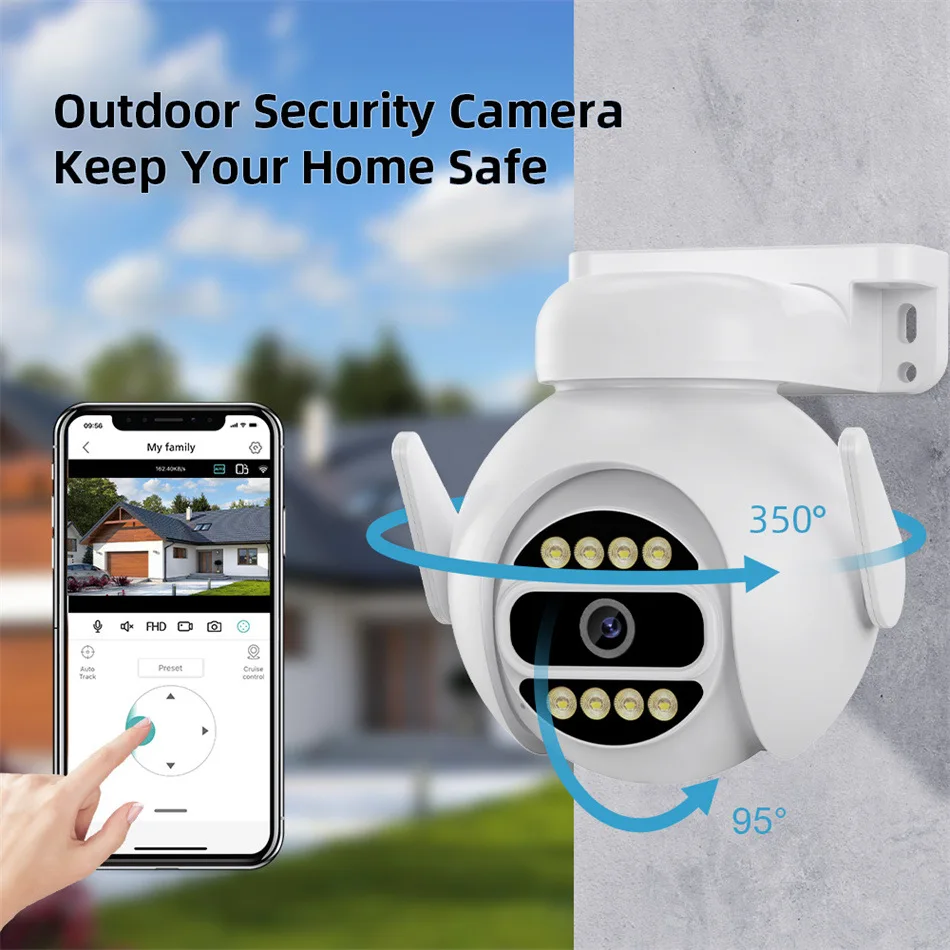 IP Camera WIFI PTZ 8MP 4K HD 4MP 2K Outdoor Surveillance Security CCTV ICSEE smart home mini H.265 IP66 waterproof Color Night