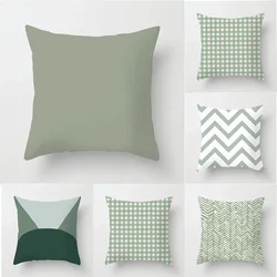 Polyester Fine Fresh green pillowcase art Pattern Cushion Cover Geometric Pillowcase Living Room Sofa Bedroom Home decor