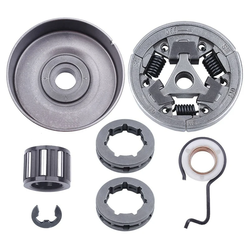 เฟืองดรัมเฟืองโซ่คลัตช์สำหรับ MS361 MS440 MS460 MS461 044 046อะไหล่ทดแทนพร้อมตัวหนอนคลิปไฟฟ้า