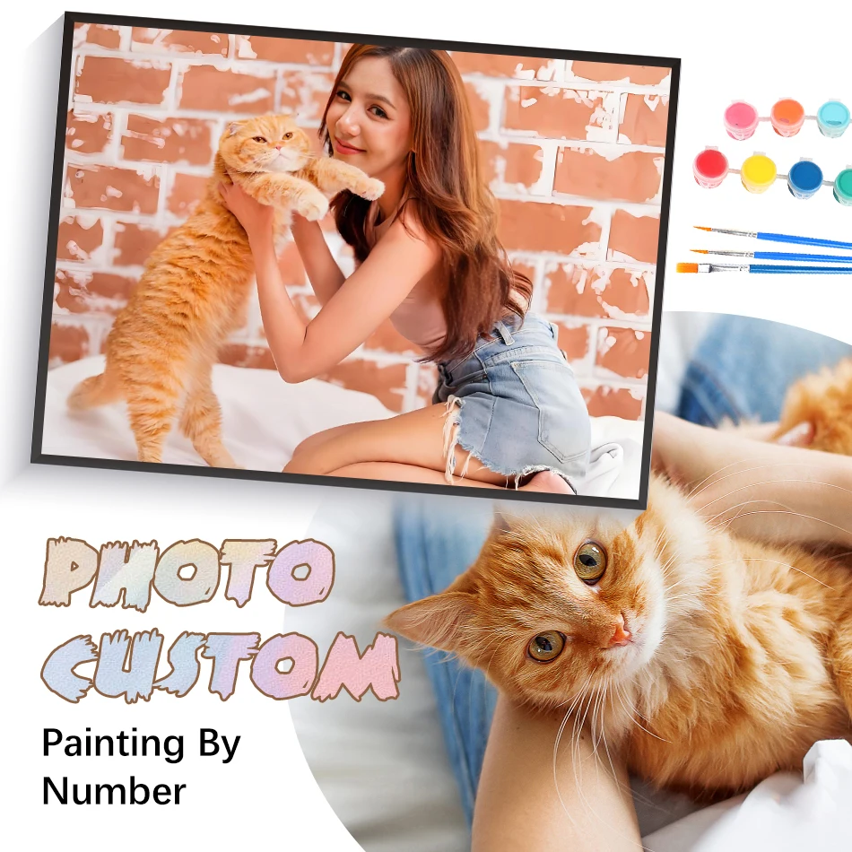 SDOYUN Photo Customized DIY Paintings By Numbers Acrylic Paint Drawing by Numbers On Canvas For Adult Crafts Personality