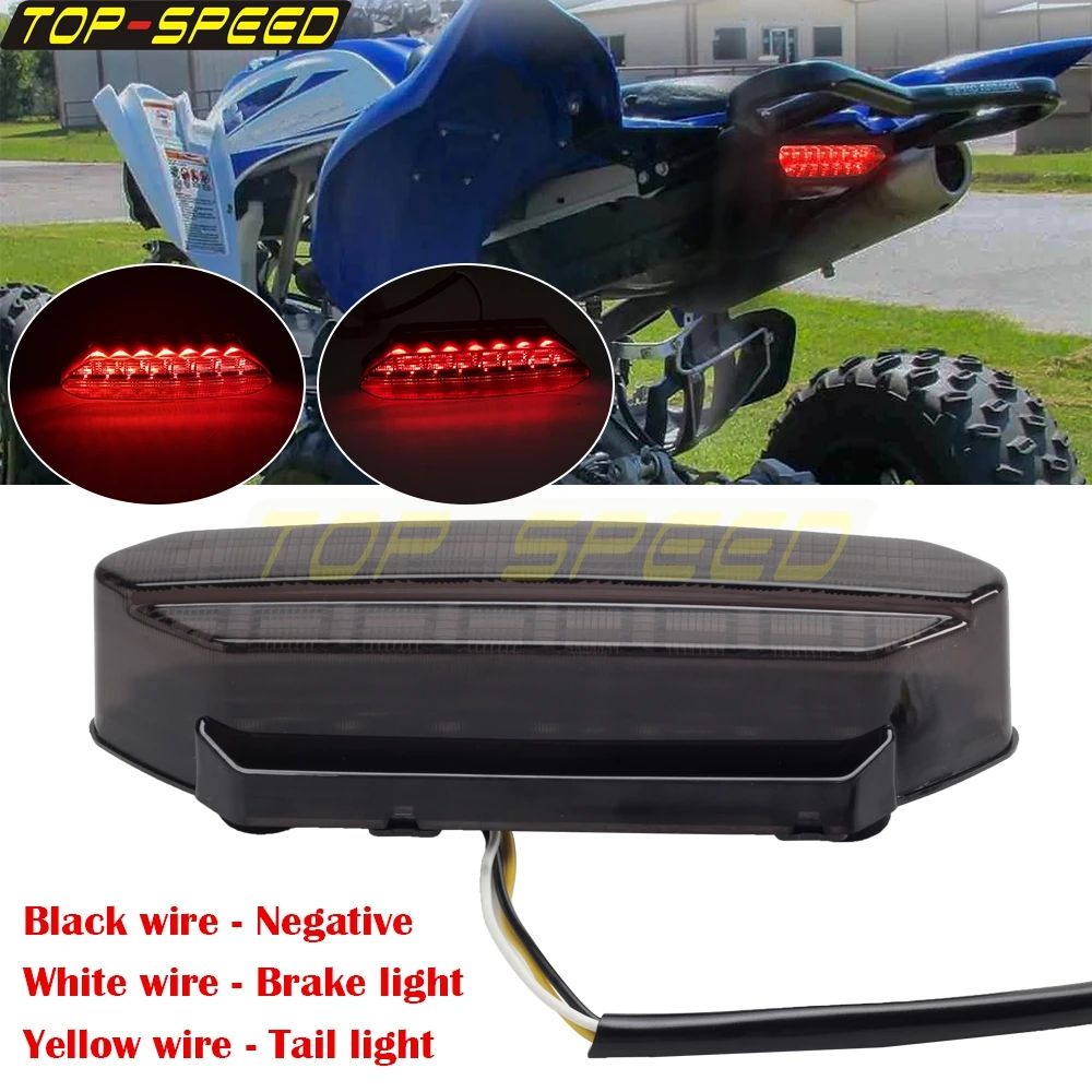 12 فولت الفرامل الخلفية الضوء الخلفي LED أضواء خلفية متكاملة وقف مصباح جيد الإضاءة لياماها رابتور 700 700R 2006-2018 YFZ450R YFZ450X 09-18 #4