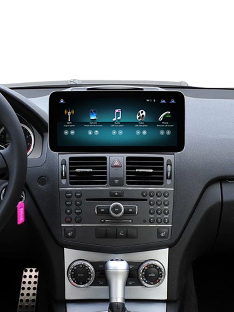 AUTOTOP Linux-Radio mit Touchscreen für Mercedes-Benz C-Klasse W204 S204 2007-2010, NTG 4.0-System mit kabelloser Carplay-Unterstützung, Android Auto, Mirrorlink und Airplay