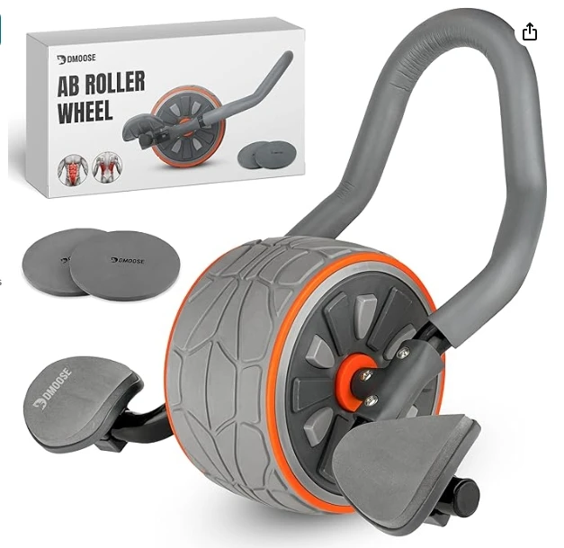 Roller Wheel with Elbow Support & 2 Knee Pads - Abdominal Trainer Roller for Core Workout - Perfect Abs Workout Equipment