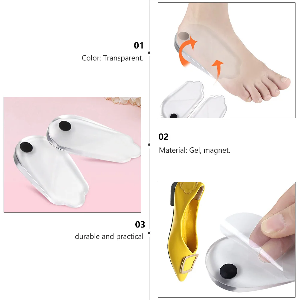 

2 Pairs Foot Support Pad Heel Cushions for Shoes Corrective Insoles Orthopedic Heels Gel Lift Comfort