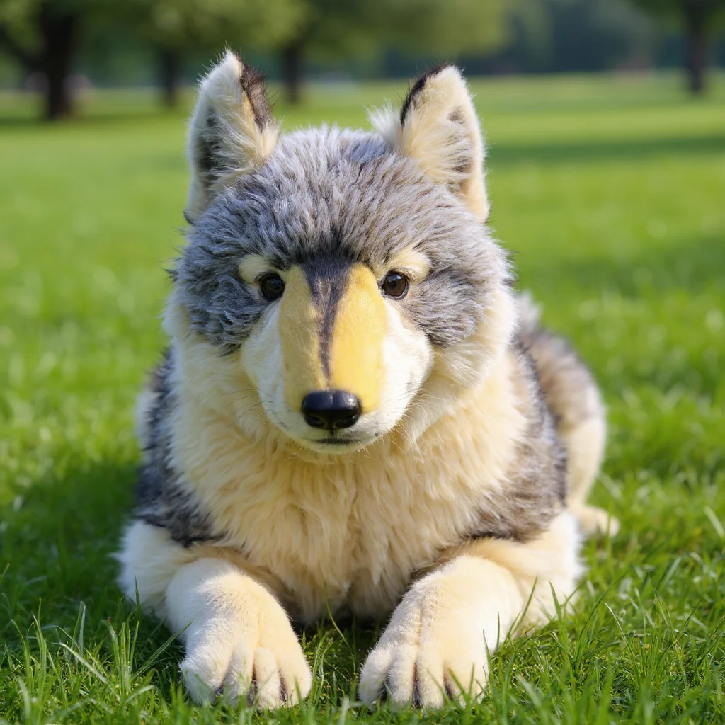 Ultra-Realistic Wolf Plush Toy, Simulated Animal Doll, Soft Pillow, Children's and Adult Gifts, Home Decoration, Comfort Compani