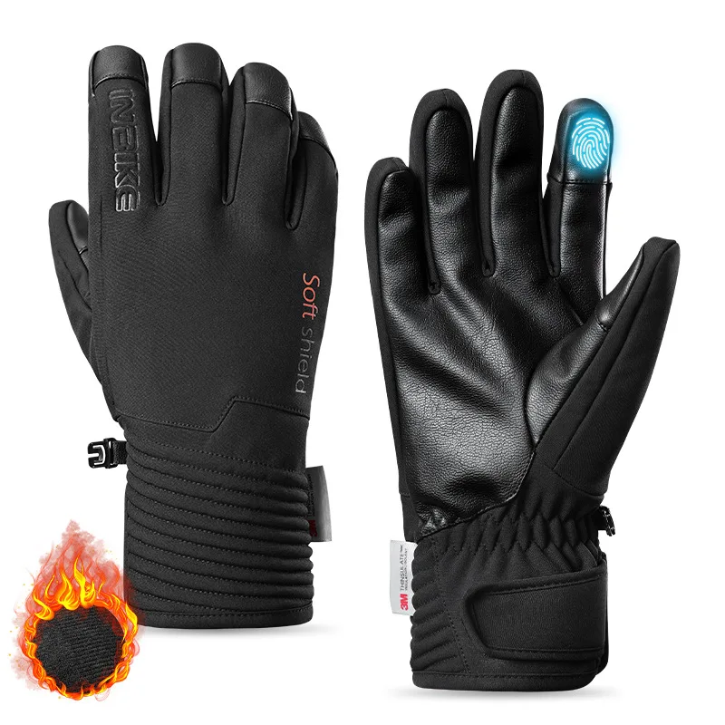 

Велосипедные перчатки для мужчин и женщин, теплые флисовые зимние велосипедные перчатки для езды на велосипеде, водонепроницаемые аксессуары с сенсорным экраном