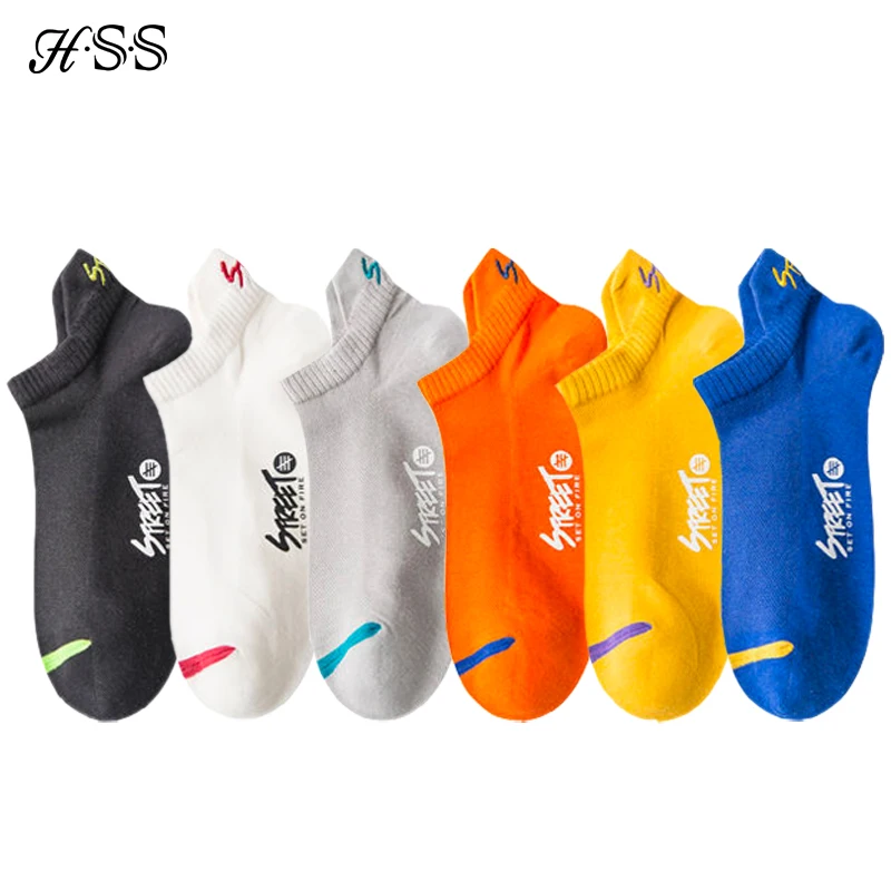 HSS 5 Pairs/Lot Men\'s Socks Spring Thin Breathable Ankle Boat Socks Man Summer Short Sports Deodorant Sock For Students Boys