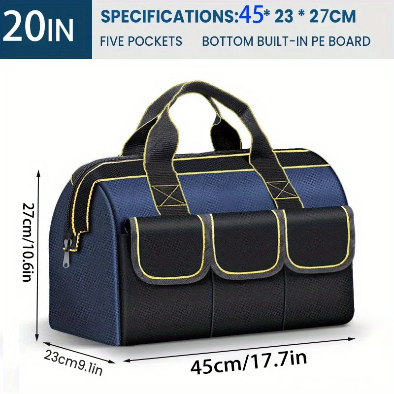 Multi-Function Tool Bag 1680D Oxford Cloth Electrician Bag, Multi-Pocket Waterproof Anti-Fall Storage Bag