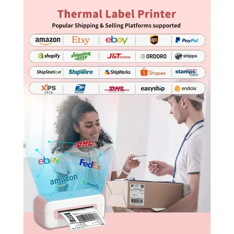 Phomemo Thermal Label Printer Shipping Label Printer for Mac Windows Chromebook Desktop 4x6 Thermal Label Printer for Office New