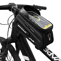 2L Bicycle Phone Front Frame Bag Bicycle Top Tube Bag Bike Frame Front Tube Bag Bike Phone Mount Pouch for Phones Under 8 Inch