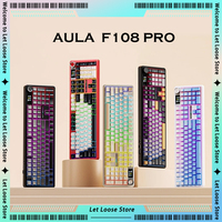 AULA F108 Pro Bluetooth Wireless Mechanical Keyboard Three Mode Hot Swap RGB Light Gasket Multifunctional Knob Custom Keyboard