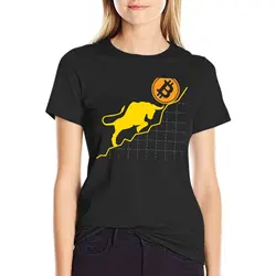 Bitcoin Trader Crypto Asset Trader Bull Trend Art T-Shirt plus size tops female summer clothes t-shirt dress for Women long