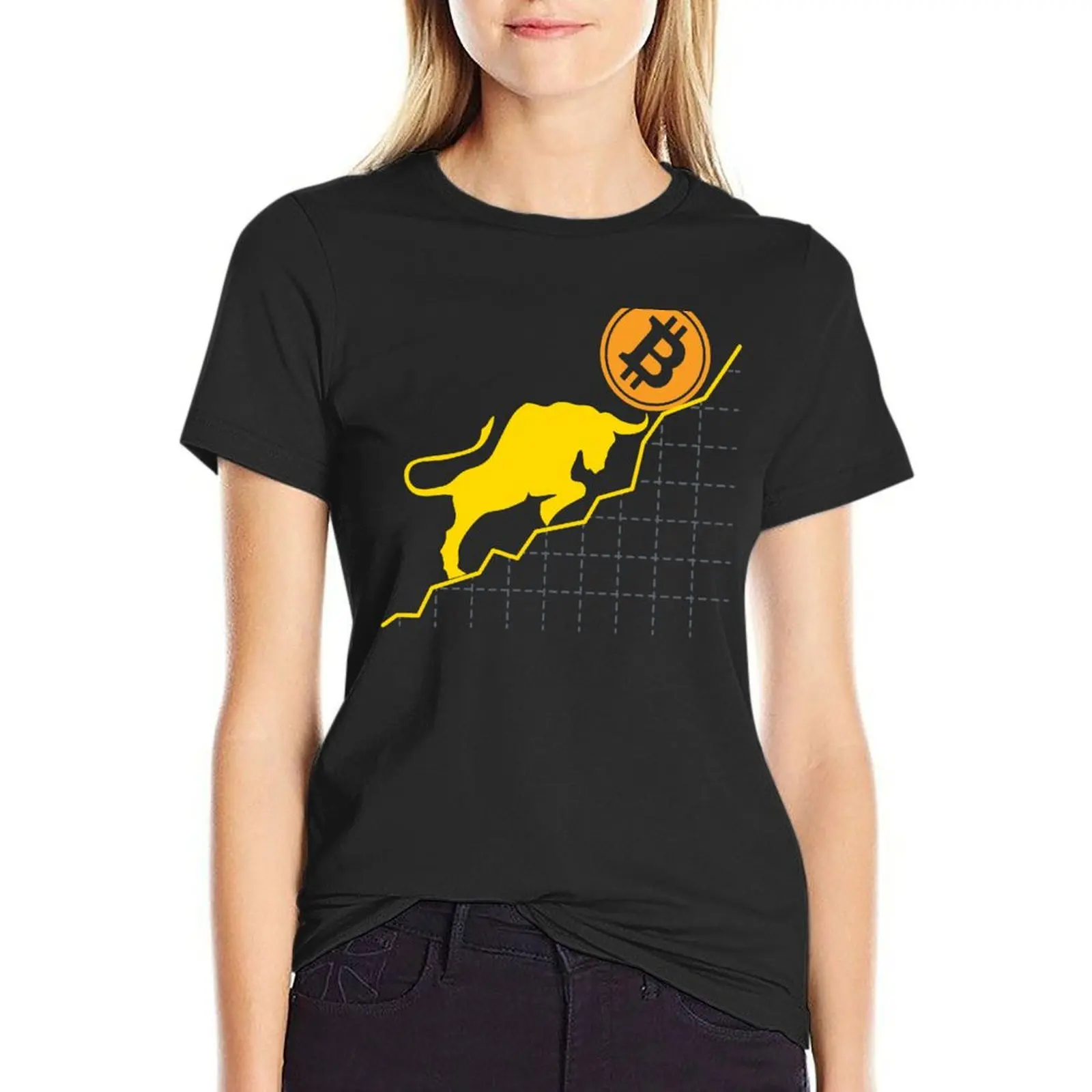 Bitcoin Trader Crypto Asset Trader Bull Trend Art T-Shirt plus size tops female summer clothes t-shirt dress for Women long