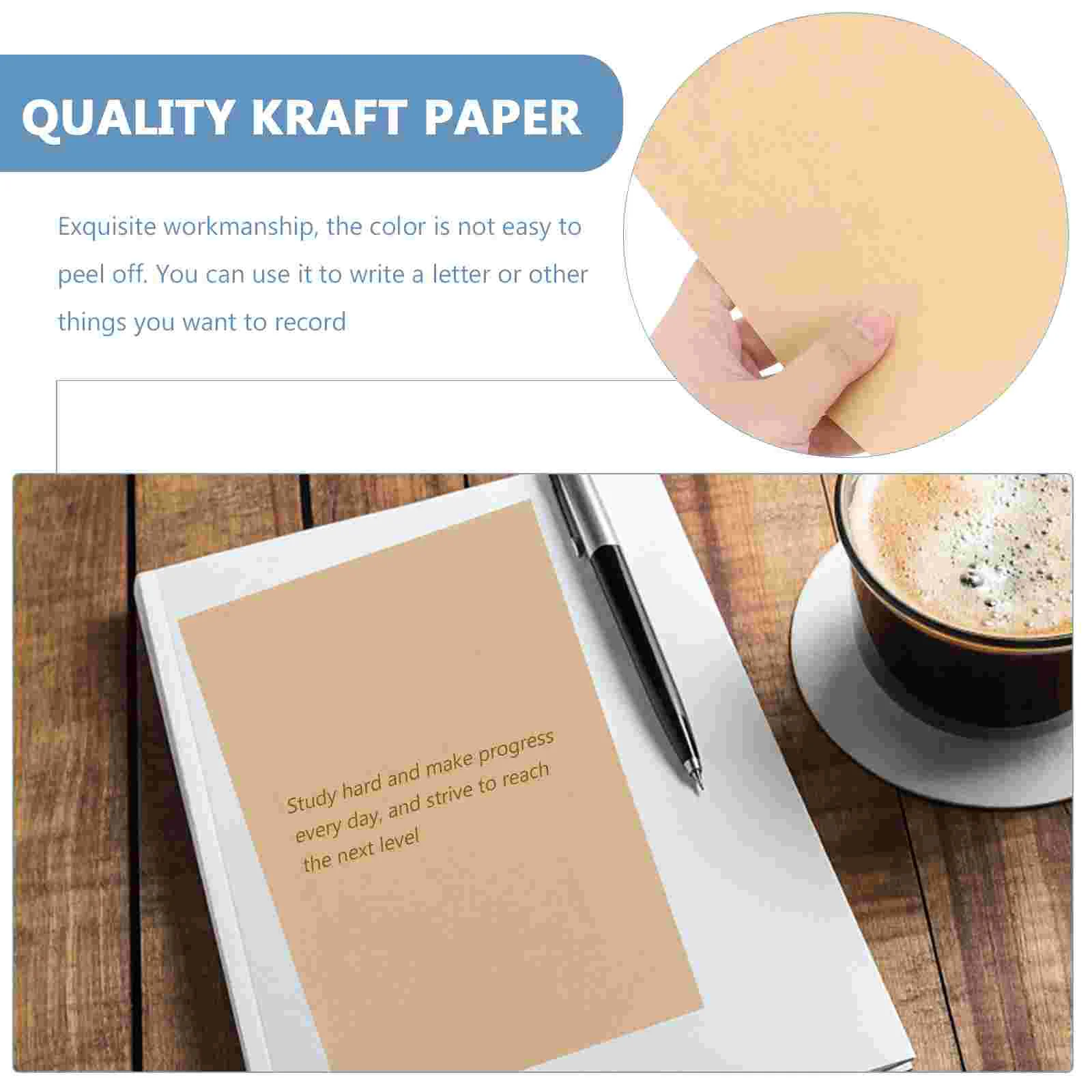 100 Sheets A4 Kraft Paper Light Brown Stationary Wrapper Letter Vintage Writing