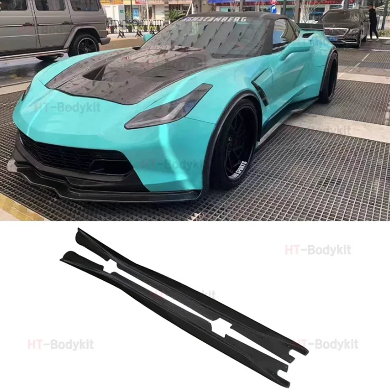 

For Chevrolet Corvette C7 2014-2019 High Quality Real Carbon Fiber Car Bumper Lip Side Skirt Spoiler Cover Body Kit