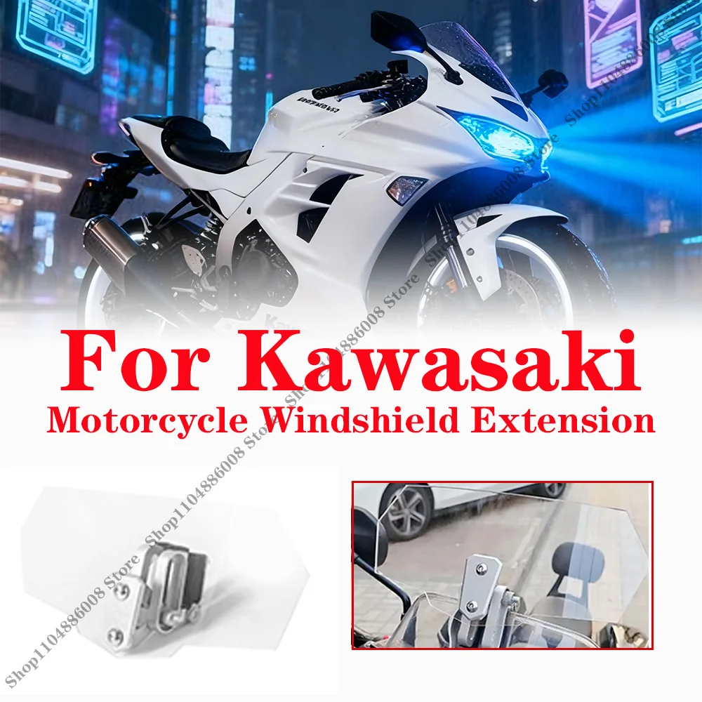 

Motorcycle Windshield Extension Adjustable Spoiler Clamp-On Windscreen Deflector For Kawasaki increase height small windshield