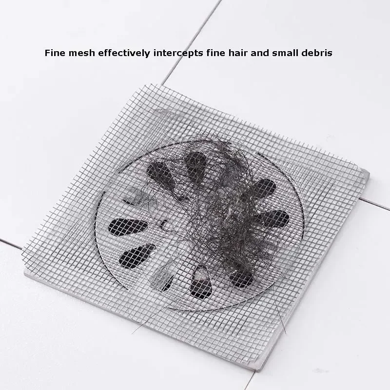 50/100Pcs Disposable Floor Drain Sticker Shower Drain Hair Catcher Cover Sink Strainers Hair Filters Bathtub Mesh Filter Sticker