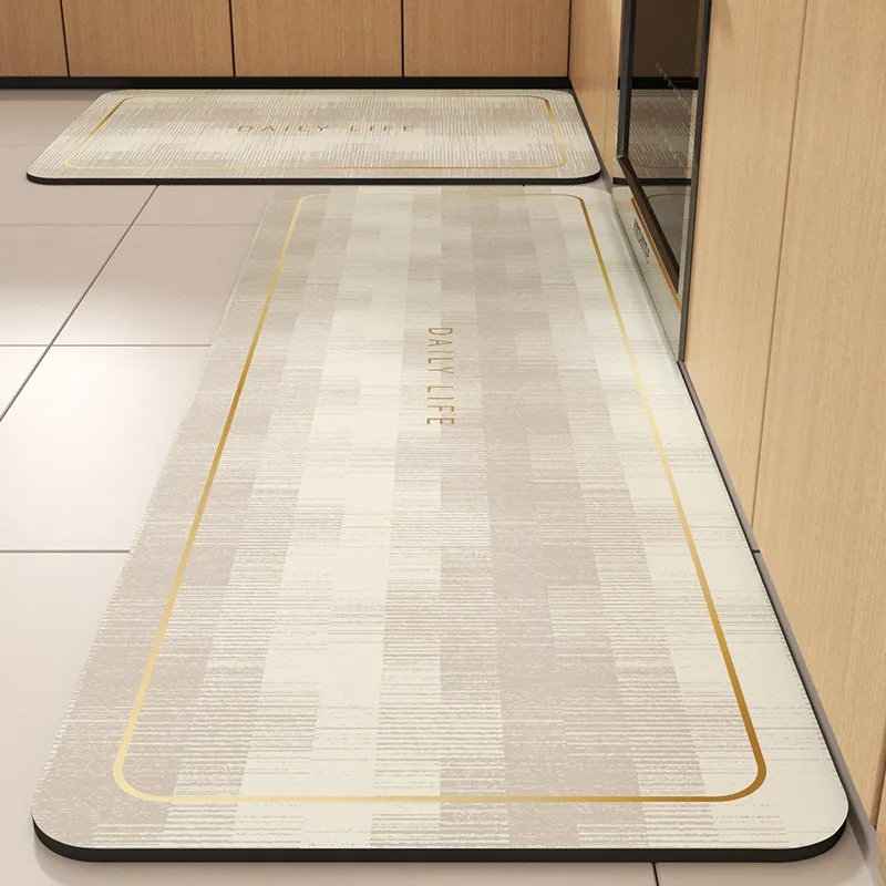 PVC Kitchen Carpet Non-slip Oil-proof Floor Mat Leather Waterproof Foot Mats Home Decoration Long Strip Rug Alfombra De Cocina