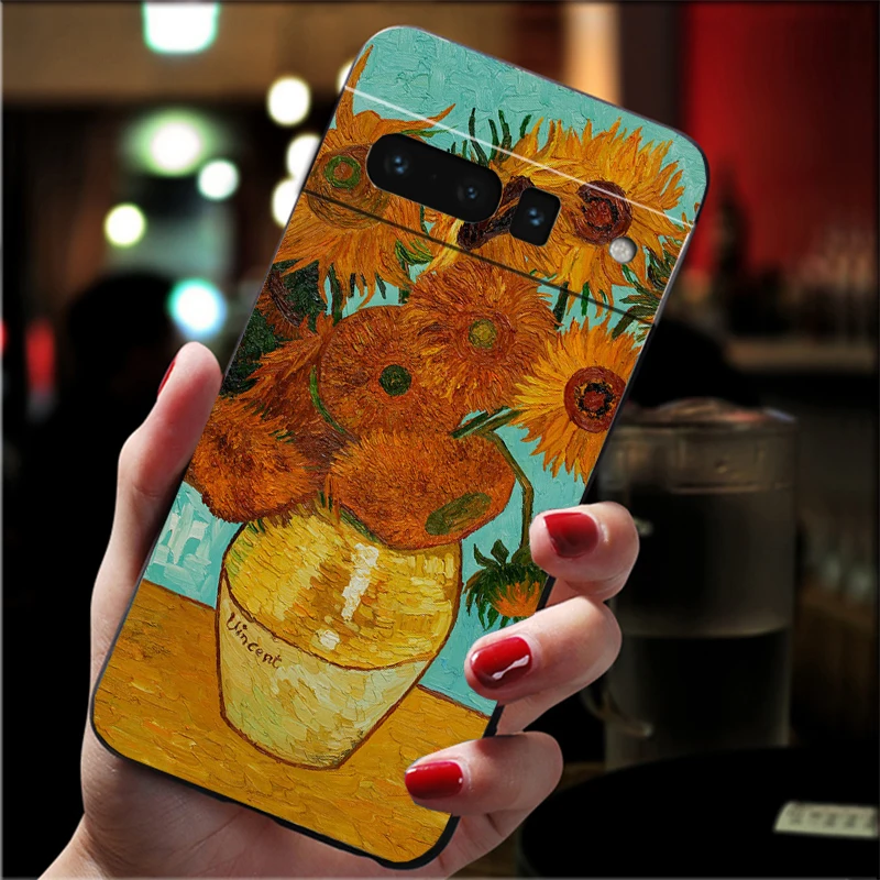 حافظة هاتف لهاتف جوجل بيكسل 10 9 برو XL 9A 8 7 6 برو بيكسل 8A 7A 6A بكسل 8 7 6 5 فان جوخ كلود مونيه حديقة لوتس #2