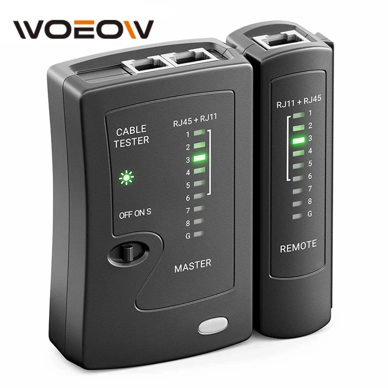 

WoeoW Network Ethernet Cable Tester for LAN RJ45 Cat5 Cat5e Cat6 Cat6a Cat7 UTP/Shielded Cable and RJ11 RJ12