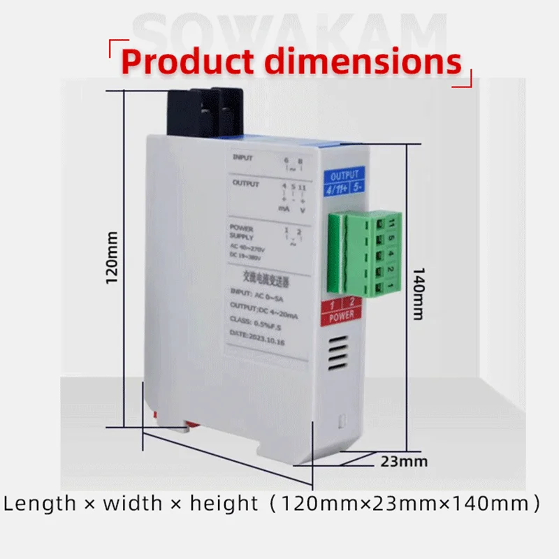 GEA Trasmettitore di tensione AC DC Sensore Trasduttore di tensione Ingresso AC0-500V Uscita 4-20mA 0-10V Alimentatore DC19-380V