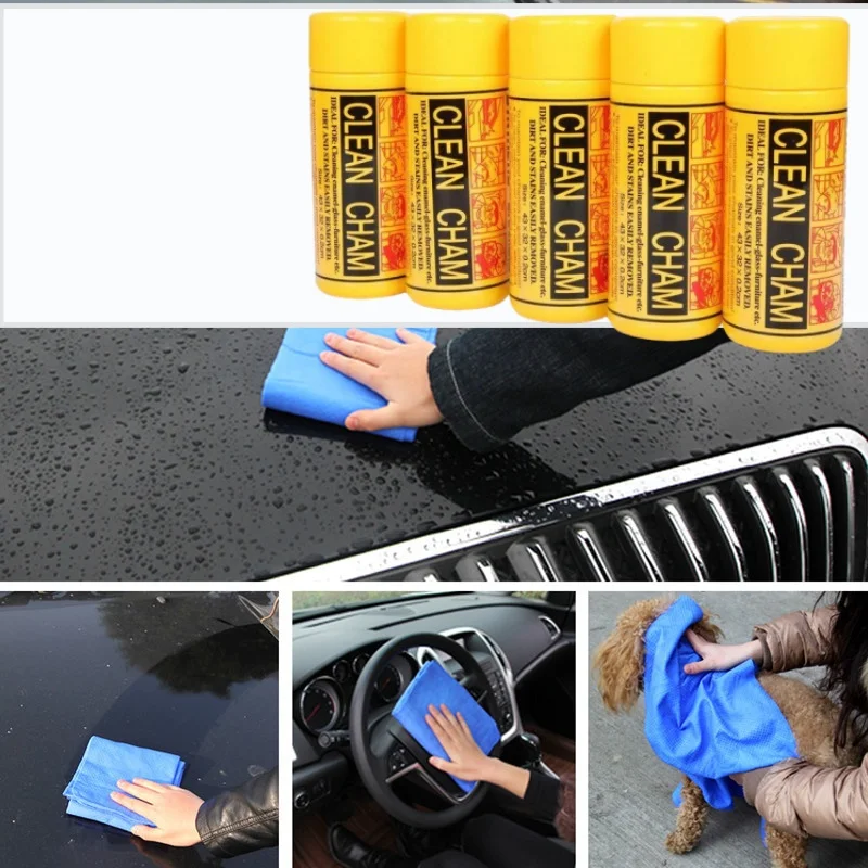43*32cm PVA Car Wash Towel Ultra Absorbent Quick-Dry Scratch-Free Reusable Soft Deerskin Cloth for Auto Maintenance Clean
