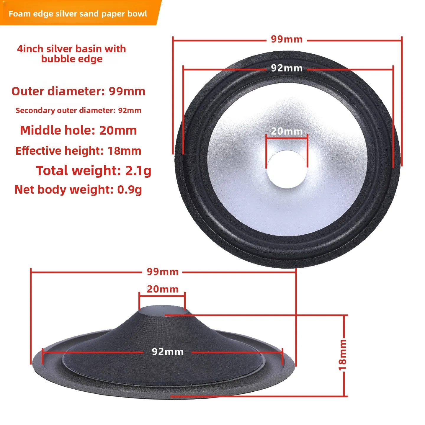 MW Audio 2PCS luidspreker papieren membraan 4"/5"/6.5"/8"/10", woofer reparatie membraan DIY onderdelen