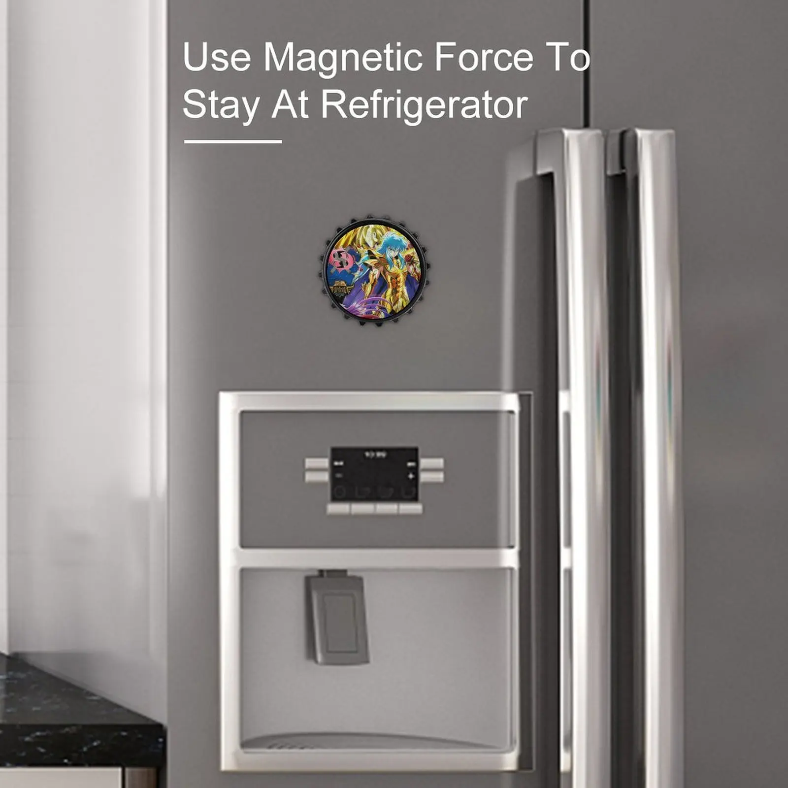 Магнит на холодильник, открывалка для бутылок, магнитное притяжение, материал из сплава Saint Seiya, рыцари зодиака, товары с афродитом